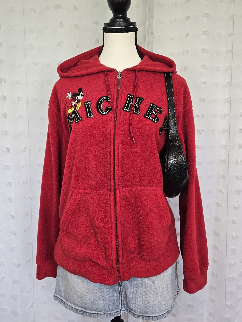 Vintage 2000s Disney Mickey Red Zip-Up Hoodie Jacket